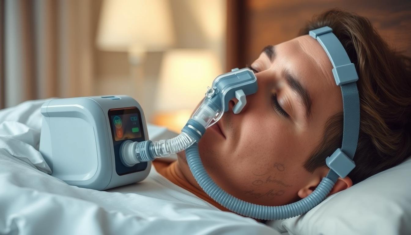 睡眠呼吸機使用示意圖